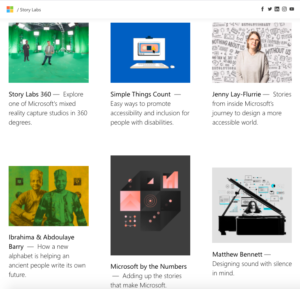 Example of Help Content, Microsoft’s Story Labs is an example of how to offer compelling long-form storytelling that doesn’t shove brand in the audience’s face