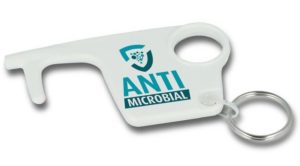 Antimicrobial Hygiene Hook Keyring is made from 100% recycled plastic, with an antimicrobial additive